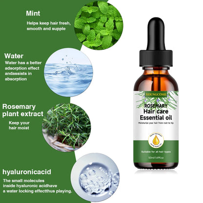 Rosemary Hair Care Essential Oil,Nourishes Repairs Improves Frizz Prevents Hair Loss Thinning Damaged Hair Care