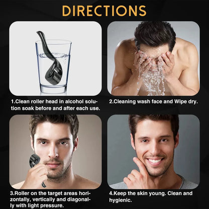 Professional 540 Needles for Facial Body Hair Growth Derma Roller for Skin Care Micro Face Roller for Beard Growth