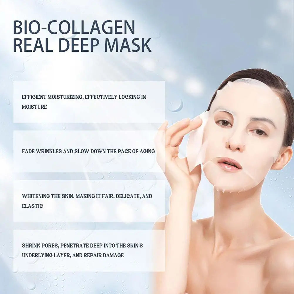 Bio Collagen Real Deep Mask Shrink Pores Deep Hydrating Overnight Face Mask Moisturizing Refreshing Brightening Face Skin Care